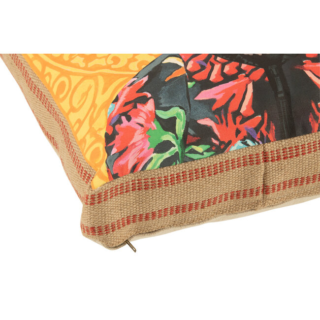 J-Line Pillow Dog Popart Polyester/Linen Mix