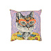 J-Line Pillow Cat Popart Polyester/Linen Mix