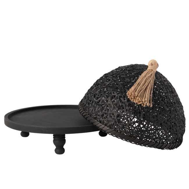 J-Line Vliegenkap Voedsel Dennenhout Zwart