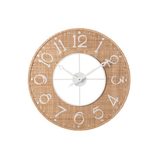 J-Line Klok Sodi Mdf Naturel/Wit