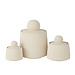 J-Line Set van 3 potten decoratieve Maris Cement Cream