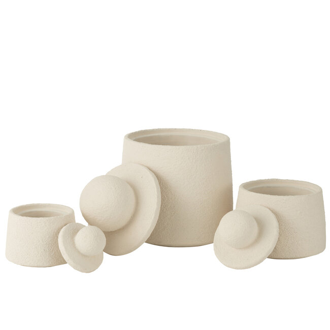 J-Line Set van 3 potten decoratieve Maris Cement Cream
