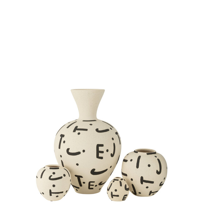 J-Line Vaas Kira Globe Steengoed Wit/Zwart