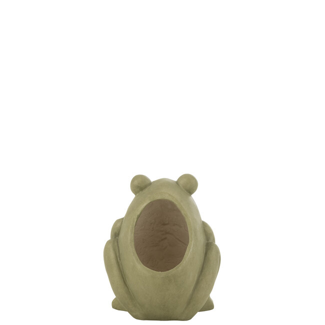 J-Line Bloempot Kikker Klei Groen Klein