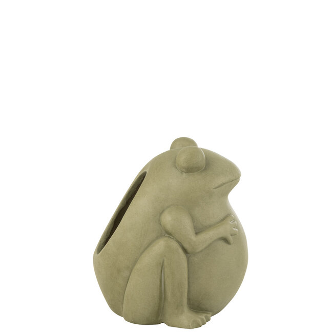 J-Line Bloempot Kikker Klei Groen Groot