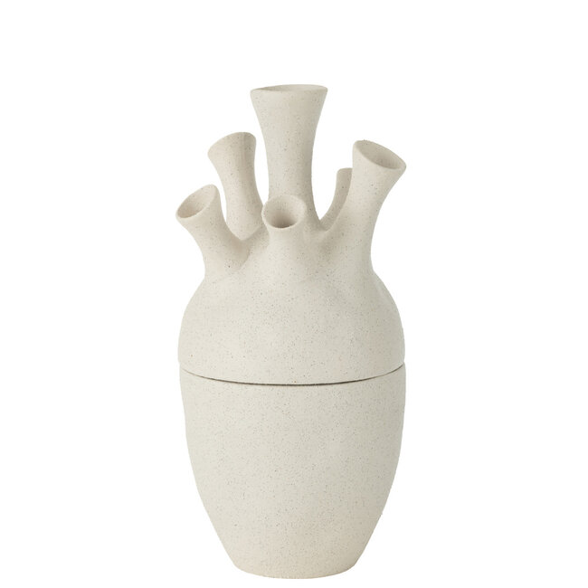 J-Line Vaas Koraal Klei Wit Groot