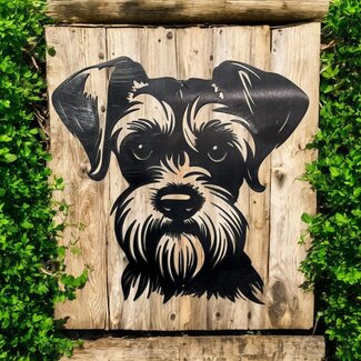 Siermetaal Wanddecoratie dwergschnauzer | 35.8 cm x 31,7 cm