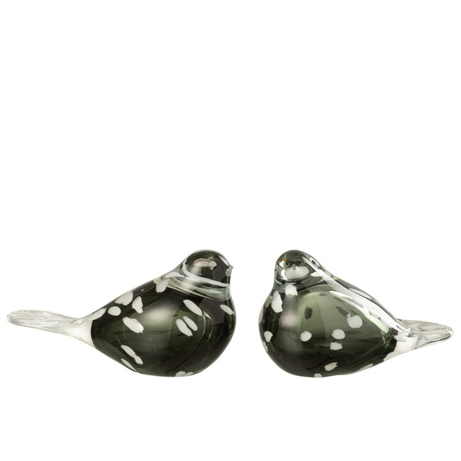 J-Line Vogelglas Wit/Zwart Groot