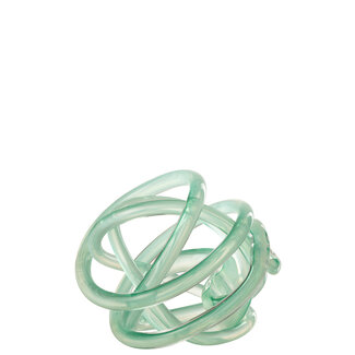 J-Line Papiergewicht Infinity Knoop Glas Turquoise/Transparant