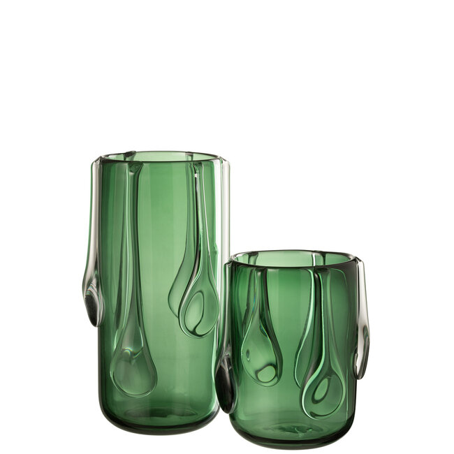 J-Line Vaas Drippy Glas Groen Groot