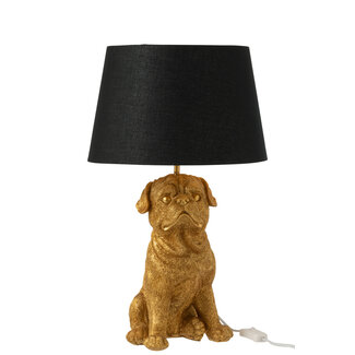 J-Line Lamp Hond Zittend Hars Goud