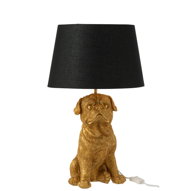J-Line Lamp Hond Zittend Hars Goud