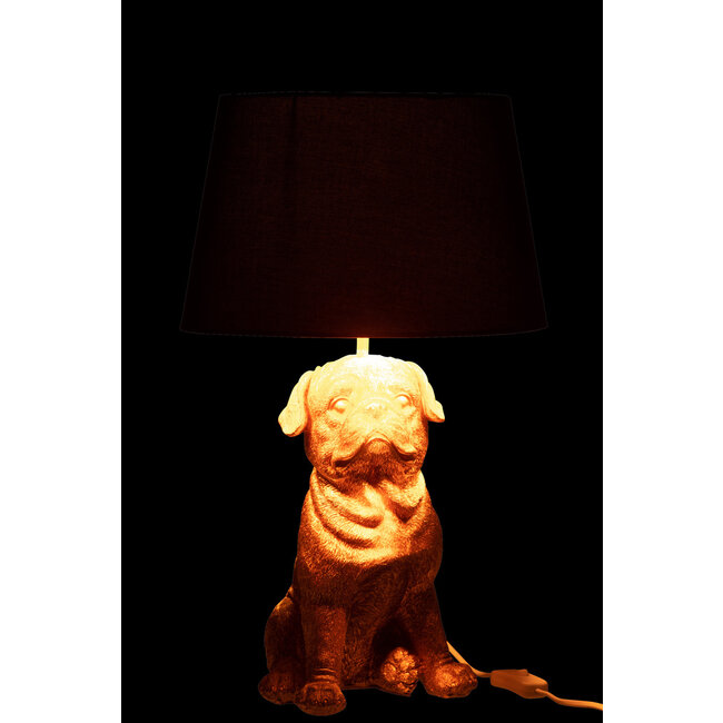 J-Line Lamp Hond Zittend Hars Goud