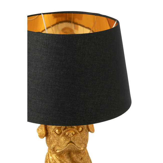 J-Line Lamp Hond Zittend Hars Goud
