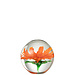 J-Line Papiergewicht Aster Rond Glas Transparant/Rood Groot