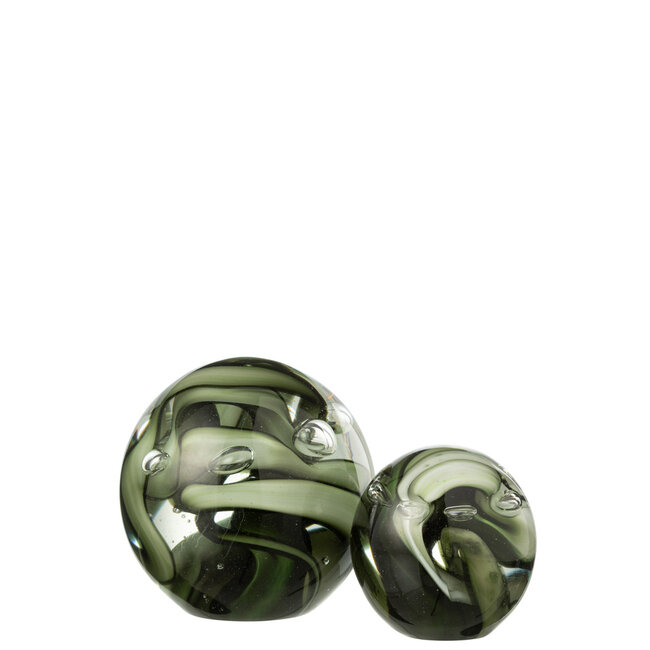 J-Line Papiergewicht Tornado Rond Glas Transparant/Bruin Groot