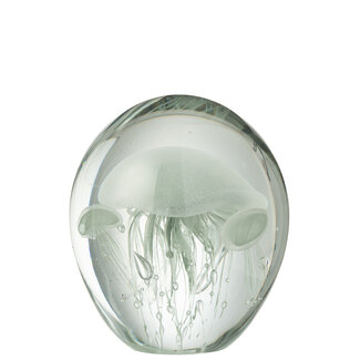 J-Line Papiergewicht Calypso Glas Transparant/Groen Groot J-Line Papiergewicht Calypso Glas Transparant/Groen Groot