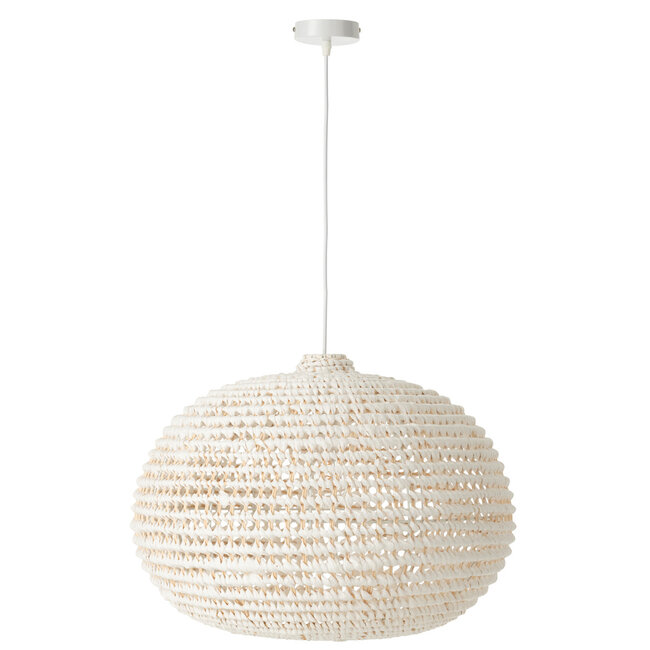 J-Line Plafondlamp Rond Gevlochten Metaal Wit