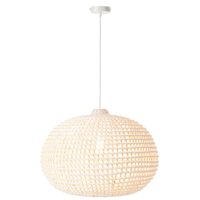 J-Line Plafondlamp Rond Gevlochten Metaal Wit