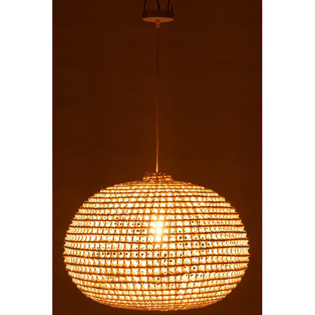 J-Line Plafondlamp Rond Gevlochten Metaal Wit