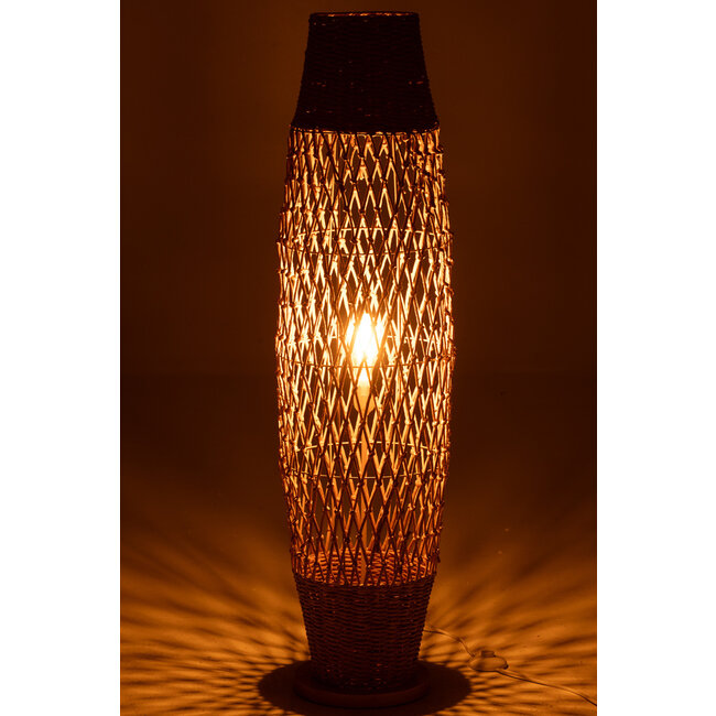 J-Line Staande lamp gevlochten metaal donker natuurlijk