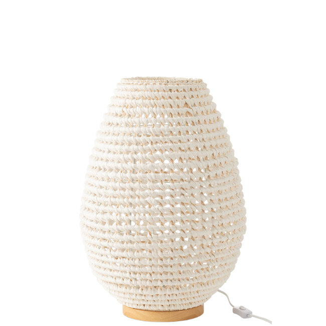 J-Line Tafellamp Gevlochten Metaal Wit