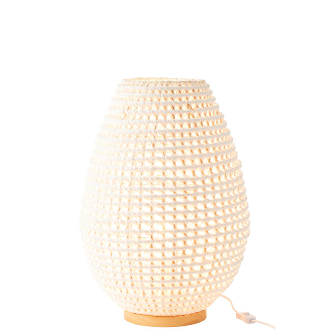 J-Line Tafellamp Gevlochten Metaal Wit
