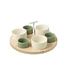 J-Line Tapas Service 6 Sets+Houten Dienblad Windowbox Groen/Wit