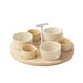 J-Line Tapas Service 6 Sets+Houten Dienblad Windowbox Crème/Wit