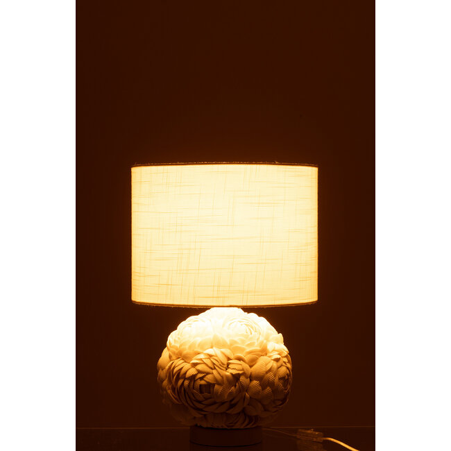 J-Line Tafellamp Golvend Keramiek Wit