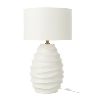 J-Line Tafellamp Golvend Keramiek Wit