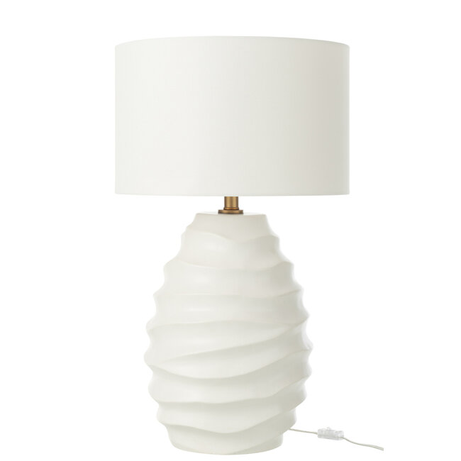 J-Line Tafellamp Golvend Keramiek Wit