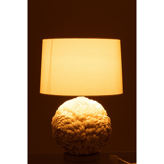 J-Line Tafellamp Schelp Wit Groot