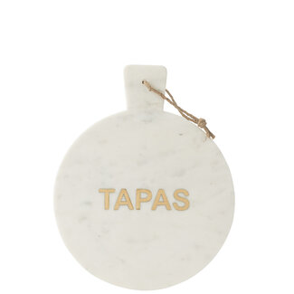 J-Line Kaasplank Rond Tapas Marmer Wit