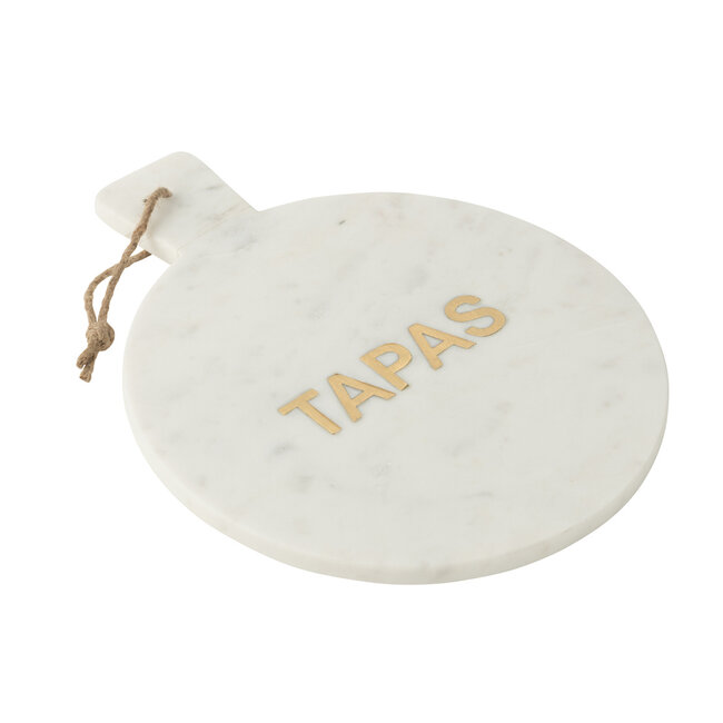 J-Line Kaasplank Rond Tapas Marmer Wit