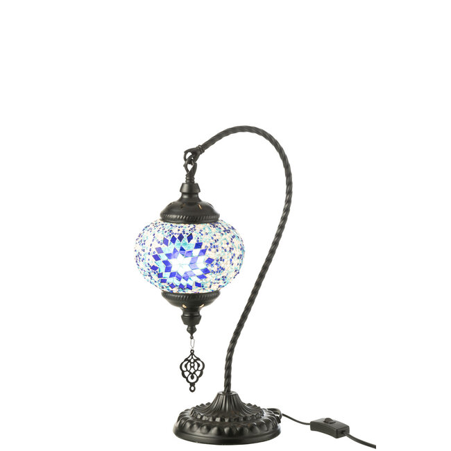 J-Line Tafellamp Mozaïek Hangend Glas/Metaal Blauw