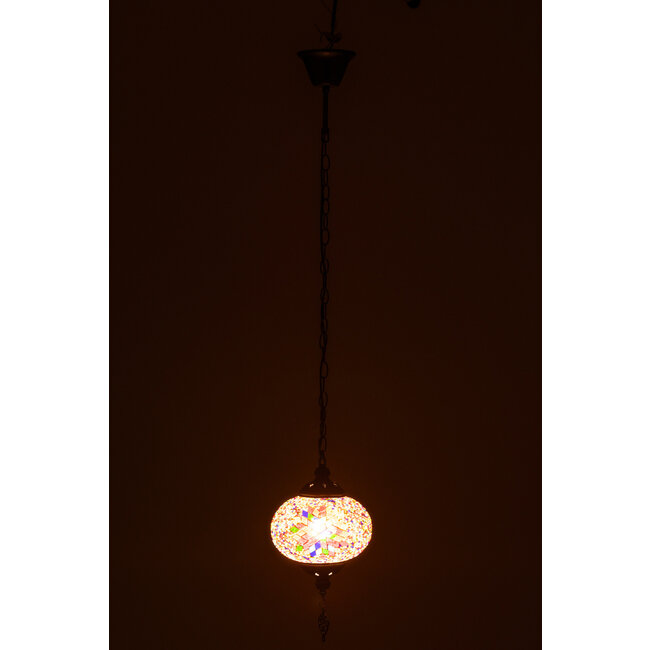 J-Line Haning Lamp Mozaïek Glas/Metaal Oranje Klein