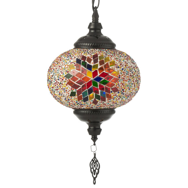 J-Line Haning Lamp Mozaïek Glas/Metaal Oranje Klein