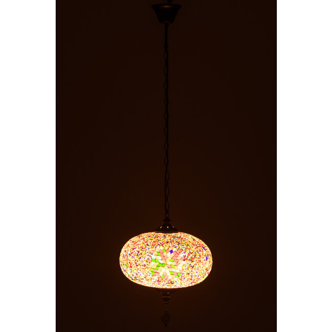 J-Line Haning Lamp Mozaïek Glas/Metaal Oranje Groot