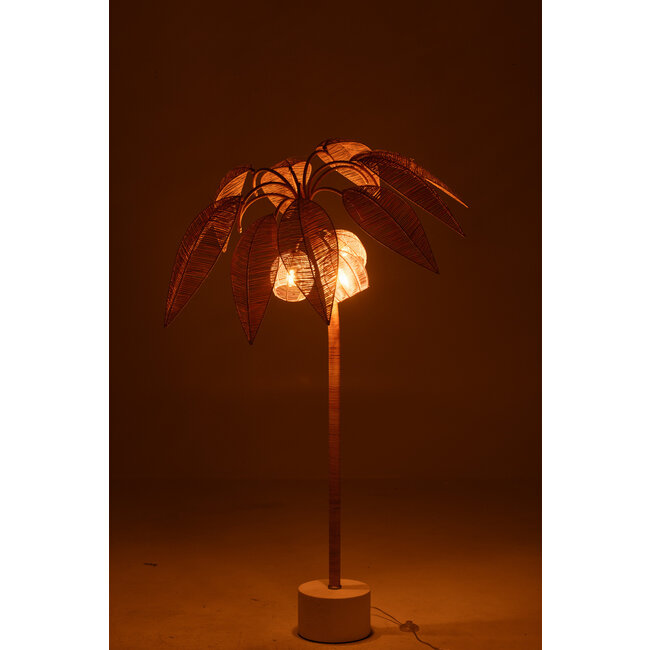 J-Line Staande lamp Kokosnootboom Riet Webbing Natura Klein