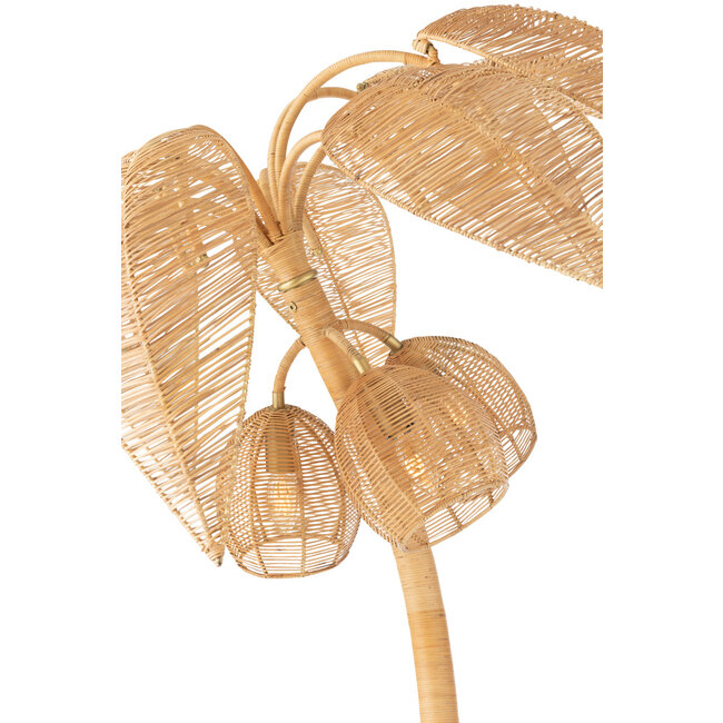 J-Line Staande lamp Kokosnootboom Riet Webbing Natura Klein