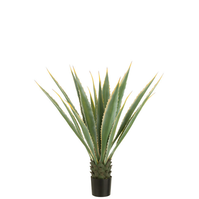 J-Line Agave Gele Rand Pot Kunstgroen