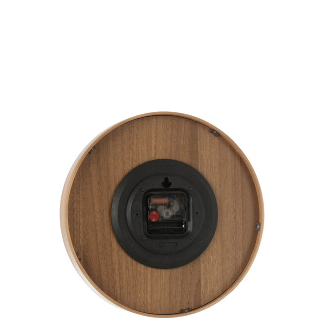 J-Line Wandklok Multiplex/Mdf Donker Natuurlijk Klein