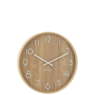 J-Line Wandklok Multiplex/Mdf Naturel Groot