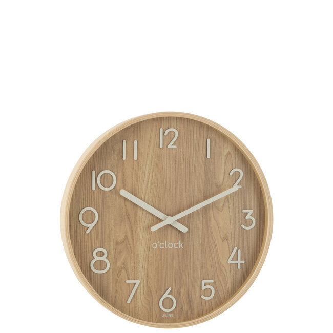 J-Line Wandklok Multiplex/Mdf Naturel Groot
