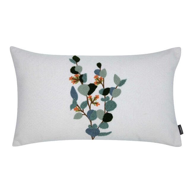Linen & More Selma Kussen Eucalyptus wit 30x50cm