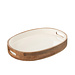 J-Line Dienbladen Kos Hout Bruin/Wit