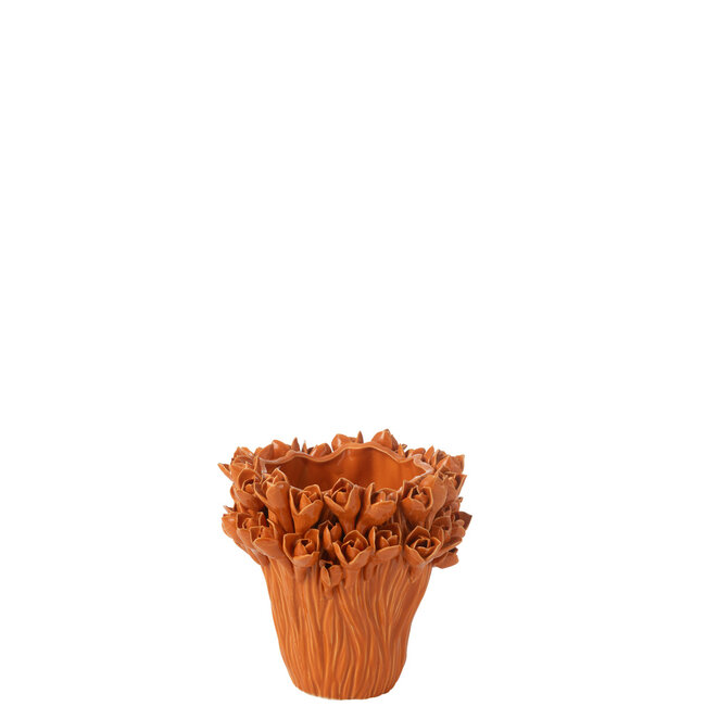 J-Line Vaas Ambrosia Keramiek Oranje Klein