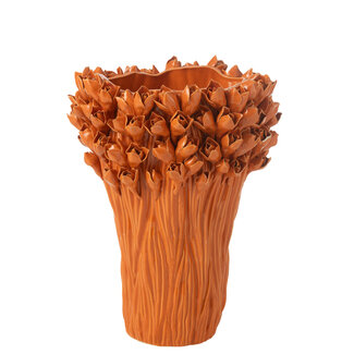 J-Line Vaas Ambrosia Keramiek Oranje Groot