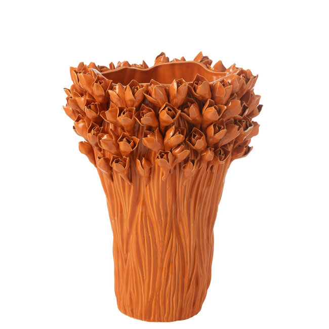 J-Line Vaas Ambrosia Keramiek Oranje Groot